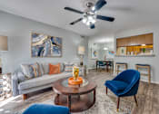 Thumbnail 1 of 72 - living room with painting on the wall at Southern Oaks, Fort Worth, TX