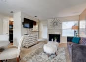 Thumbnail 2 of 29 - Living Room Interior at Woodland Hills, Irving, TX, 75062