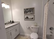 Thumbnail 53 of 54 - a bathroom with a toilet and a sink and a shower