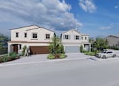 Thumbnail 8 of 27 - A row of houses with a car parked in front of them.