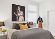 Thumbnail 4 of 24 - Bedroom with cozy bed at The Freelon at Sugar Hill, Detroit, MI, 48201