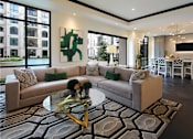 Thumbnail 9 of 45 - Luxury clubhouse, luxury resident lounge, luxury meeting area at Le Palais Apartments in Houston.
