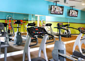 Thumbnail 32 of 35 - Fitness center with workout equipment, workout stations, and cardio equipment at LionsHead Apartments in Omaha, Nebraska
