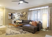 Thumbnail 14 of 22 - Spacious apartments with oversized windows, wood burning fireplaces, breakfast bar, and built-in shelves at The Dorchester Apartments in Houston.