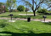 Thumbnail 26 of 27 - Apartments with grilling station, picnic area, park-like setting with lots of trees, beautiful landscaping, lush landscaping, and scenic views at Alpine Village Apartments in La Vista, Nebraska