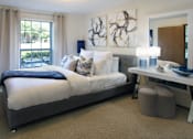 Thumbnail 30 of 44 - Spacious master bedroom with attached walk-in closet and master bathroom at Tanglewood Apartments in Lincoln, Nebraska