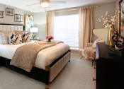 Thumbnail 17 of 30 - Spacious bedroom that can fit a king size bed with walk-in closet and attached bathroom at Preston Village Apartments in north Dallas