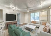 Thumbnail 2 of 27 - a living room with a couch and a coffee table  at Vibe on Riverside, Austin