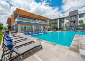 Thumbnail 1 of 26 - Corner view of the pool at Presidium Revelstoke Apartments, Fort Worth