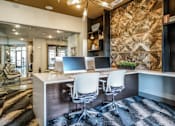 Thumbnail 22 of 45 - A modern office with a black and white checkered floor.