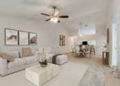 Thumbnail 24 of 32 - a living room filled with furniture and a ceiling fan at Dothan Farms, Dothan, Alabama