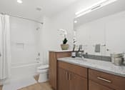 Thumbnail 7 of 11 - Bathroom With Bathtub at M Apartments, Spokane, WA, 99201