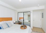 Thumbnail 30 of 38 - Kanekapolei Collection Bedroom with mirror doored closets and decor