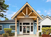 Thumbnail 1 of 14 - College Glen Clubhouse Exterior Entrance