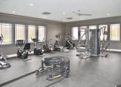 Thumbnail 32 of 35 - a gym with weights and cardio equipment and windows