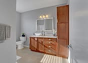 Thumbnail 32 of 37 - a bathroom with a sink and a toilet | Centerpointe Apartments in Camp Hill
