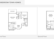 Thumbnail 8 of 10 - A diagram shows the layout of a 4 bedroom townhouse, with two different floor plans.