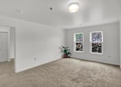 Thumbnail 11 of 16 - a bedroom with white walls and carpet