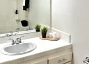 Thumbnail 11 of 31 - a bathroom with a sink and a mirror