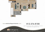 Thumbnail 17 of 18 - 2 Bed 2 bath Floorplan at The Westcott, Indiana, 47715