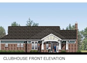 Thumbnail 2 of 23 - A clubhouse is shown from the front elevation.