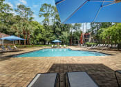 Thumbnail 5 of 34 - a swimming pool with chairs and umbrellas at the resort at Timberwalk at Mandarin Apartment Homes, Florida, 32257
