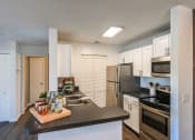Thumbnail 11 of 20 - an open kitchen with stainless steel appliances and a large counter top at Champions Walk Apartment Homes, Bradenton, Florida