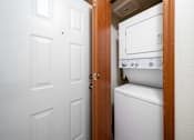 Thumbnail 20 of 29 - A white washing machine is in a small room.