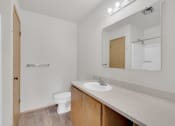 Thumbnail 8 of 20 - a bathroom with a sink and a toilet and a mirror