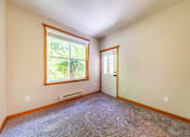 Thumbnail 11 of 40 - A room with a window and a door.