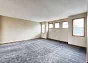 Thumbnail 20 of 30 - A room with a carpeted floor and three windows.