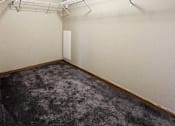 Thumbnail 19 of 30 - Empty room with a grey carpet and a white ceiling.