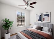 Thumbnail 9 of 23 - Bedroom with ceiling fan at Mirabelle Luxury Apartments, Kansas City