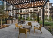 Thumbnail 17 of 22 - a rendering of an outdoor patio with tables and chairs
