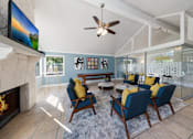 Thumbnail 25 of 38 - blue chairs in lounge