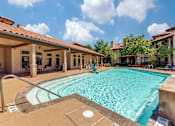Thumbnail 21 of 62 - a swimming pool with a house in the background