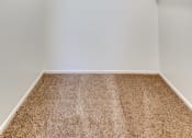 Thumbnail 12 of 16 - an empty closet with two shelves and a carpeted floor