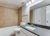 Thumbnail 13 of 19 - a bathroom with a sink and a toilet and a bath tub