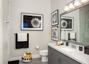 Thumbnail 18 of 43 - beautiful bathroom with picture frame accents