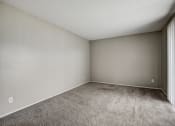 Thumbnail 22 of 36 - a bedroom with gray walls and a carpeted floor