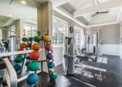 Thumbnail 18 of 24 - a fitness room with a punching bag and other exercise equipment