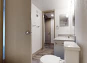 Thumbnail 8 of 66 - a bathroom with a toilet sink and a mirror