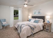 Thumbnail 10 of 38 - bedroom with blue and grey comforter set