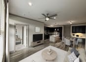 Thumbnail 26 of 33 - a rendering of a living room and kitchen in a house