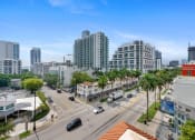 Thumbnail 59 of 66 - an aerial view of a city street with tall buildings and palm trees