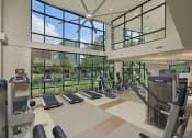 Thumbnail 19 of 23 - a gym with cardio equipment and windows