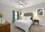 Thumbnail 20 of 67 - a bedroom with a bed and a ceiling fan