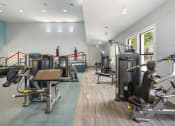 Thumbnail 50 of 67 - a gym with cardio equipment and weights in a building