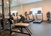 Thumbnail 13 of 18 - a gym with cardio equipment and mirrors in a building