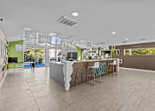 Thumbnail 11 of 22 - a lobby with a reception desk and a glass door